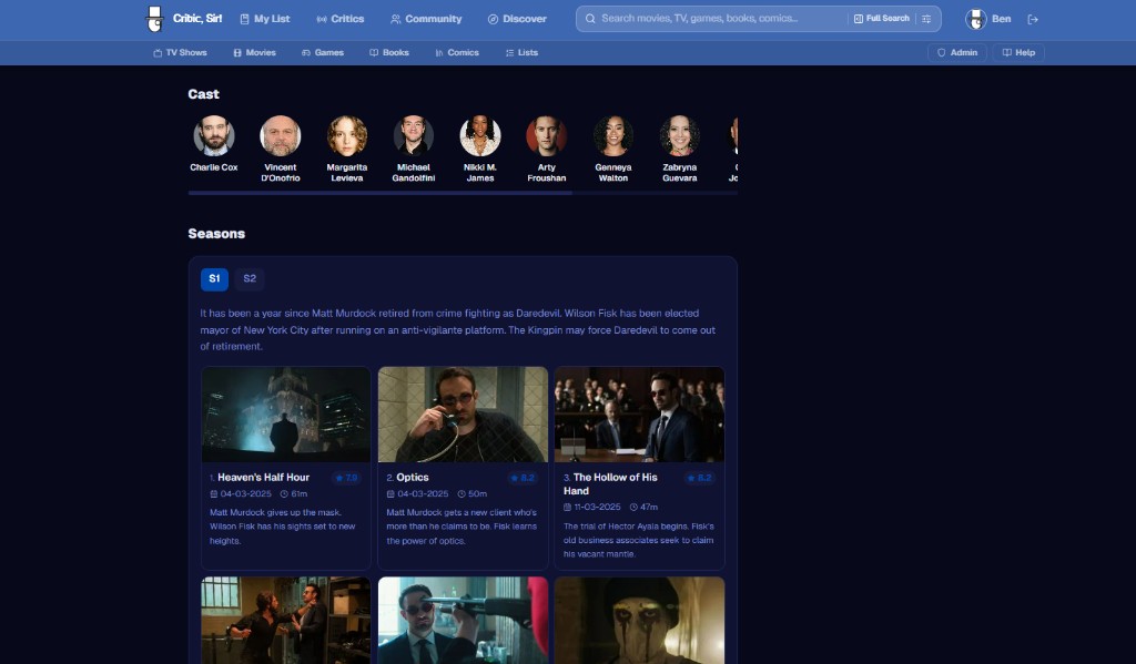 TV Show Episode Guide